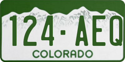 CO license plate 124AEQ