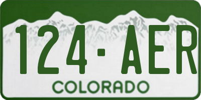CO license plate 124AER
