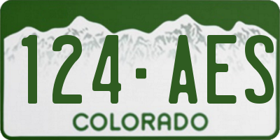CO license plate 124AES