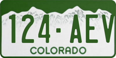 CO license plate 124AEV