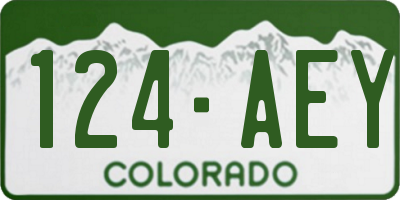 CO license plate 124AEY