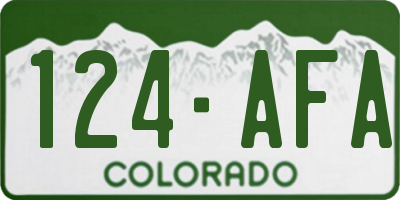 CO license plate 124AFA