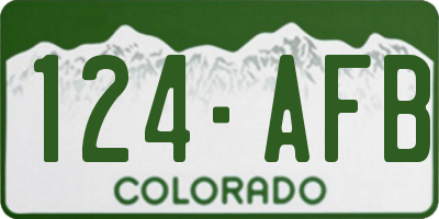 CO license plate 124AFB