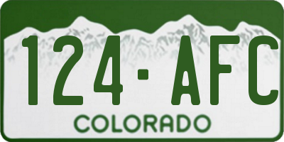 CO license plate 124AFC