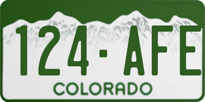 CO license plate 124AFE