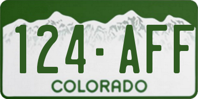 CO license plate 124AFF