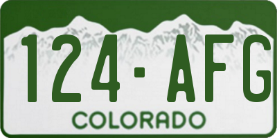 CO license plate 124AFG