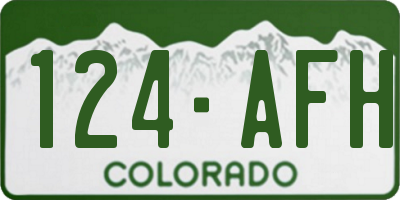 CO license plate 124AFH