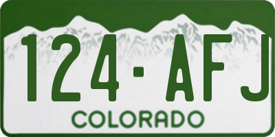 CO license plate 124AFJ