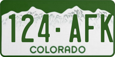 CO license plate 124AFK