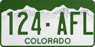 CO license plate 124AFL
