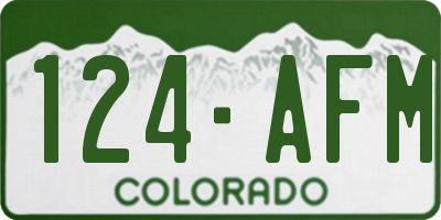 CO license plate 124AFM