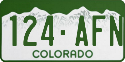 CO license plate 124AFN