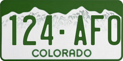 CO license plate 124AFO