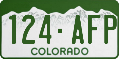 CO license plate 124AFP