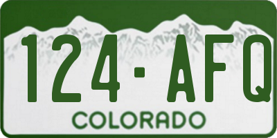 CO license plate 124AFQ