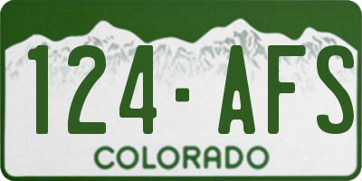 CO license plate 124AFS