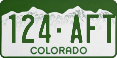 CO license plate 124AFT
