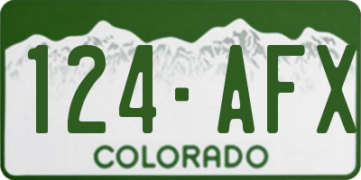 CO license plate 124AFX