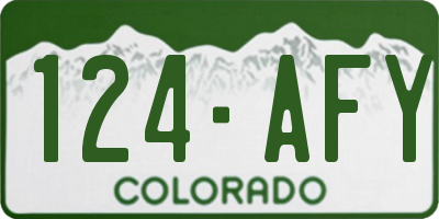 CO license plate 124AFY