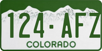 CO license plate 124AFZ