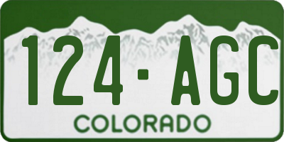 CO license plate 124AGC