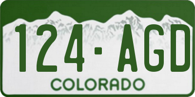 CO license plate 124AGD