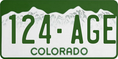 CO license plate 124AGE