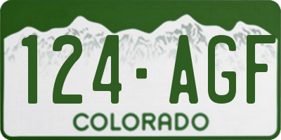 CO license plate 124AGF