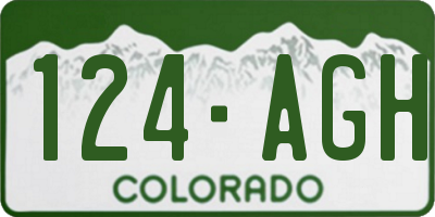 CO license plate 124AGH