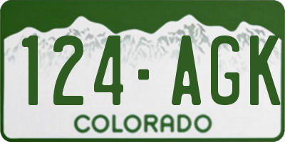 CO license plate 124AGK