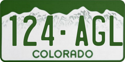CO license plate 124AGL