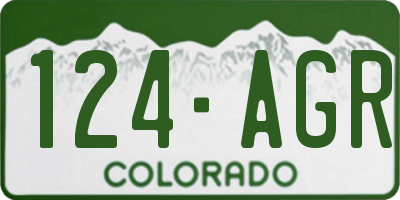 CO license plate 124AGR