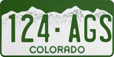CO license plate 124AGS