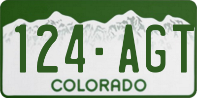 CO license plate 124AGT