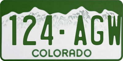 CO license plate 124AGW