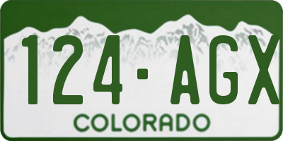 CO license plate 124AGX