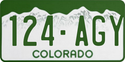 CO license plate 124AGY