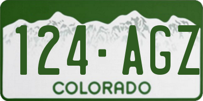 CO license plate 124AGZ
