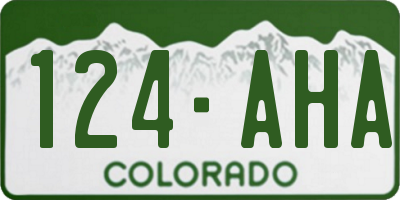 CO license plate 124AHA