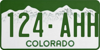 CO license plate 124AHH