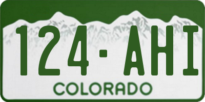 CO license plate 124AHI
