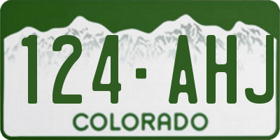 CO license plate 124AHJ