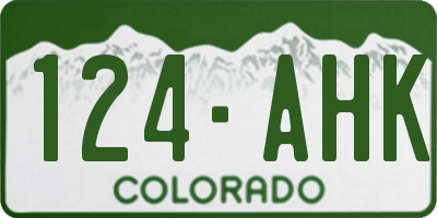 CO license plate 124AHK