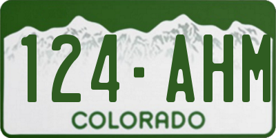 CO license plate 124AHM