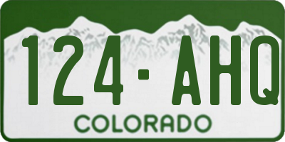 CO license plate 124AHQ