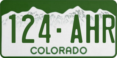 CO license plate 124AHR