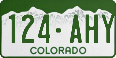 CO license plate 124AHY