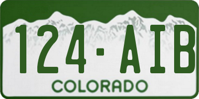 CO license plate 124AIB