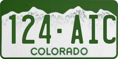CO license plate 124AIC
